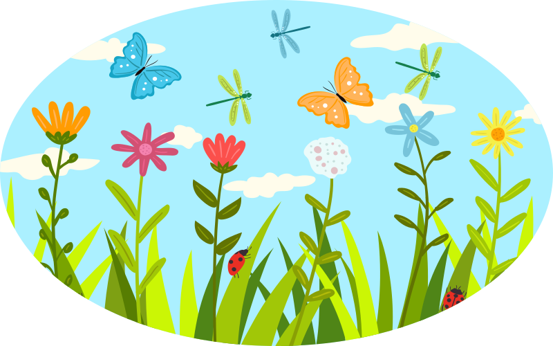 Floral vinyl rug in blooming garden design - TenStickers