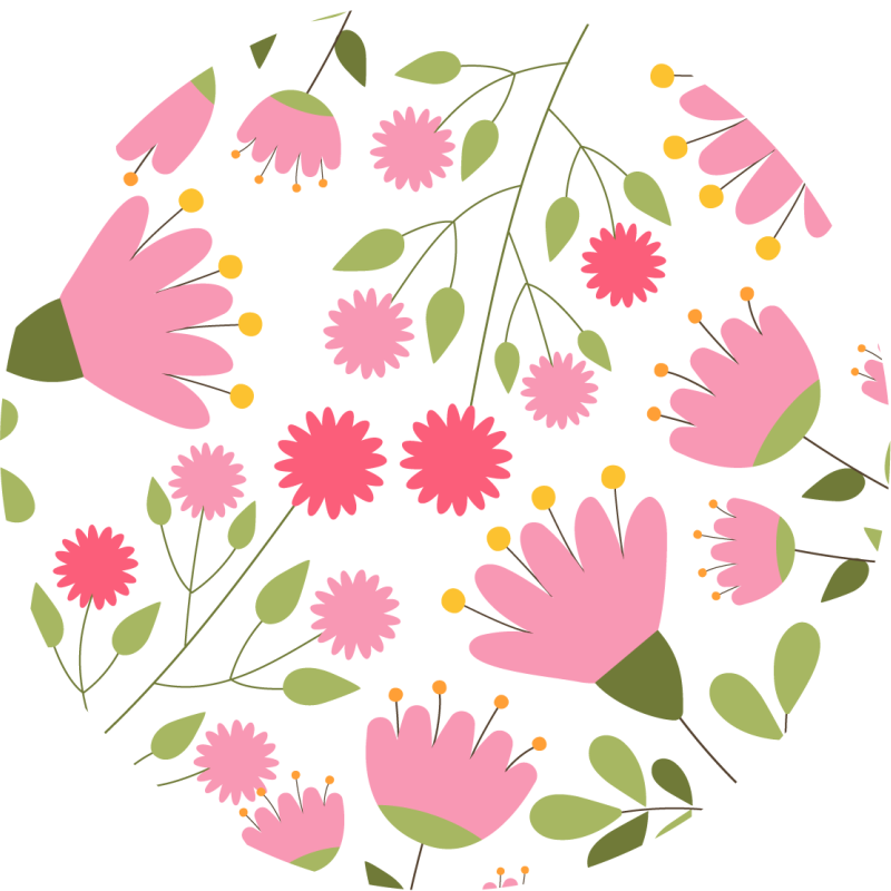 Floral vinyl rug floral pattern joy - TenStickers