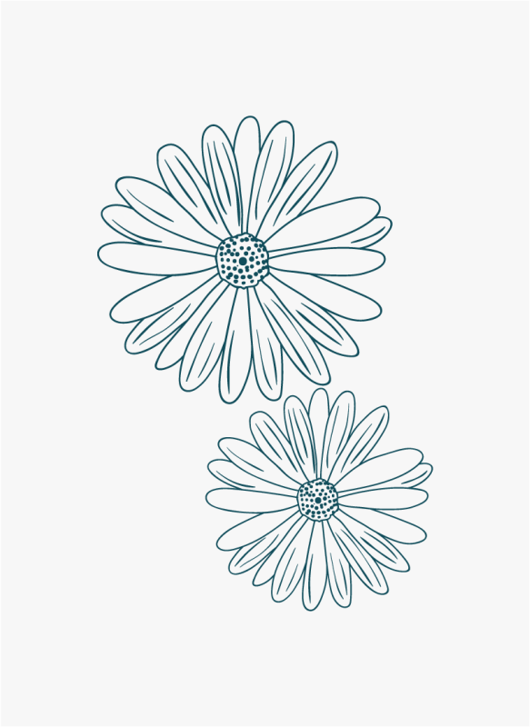 Delicate floral touch floral vinyl rug - TenStickers