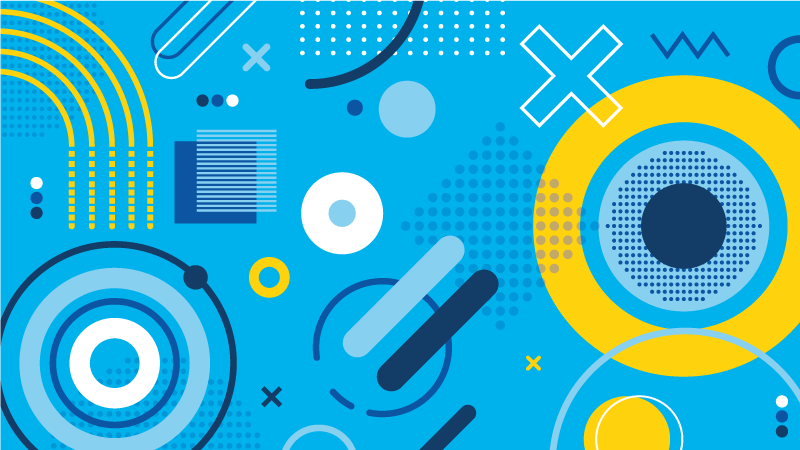 Blue modern motif geometric vinyl rug - TenStickers