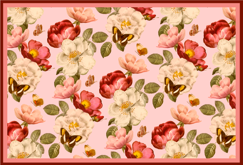 Floral Blossom Composition floral vinyl rug - TenStickers