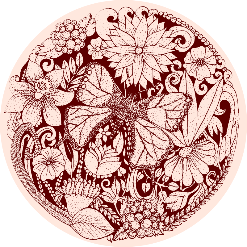 Delicate wing design floral vinyl rug - TenStickers