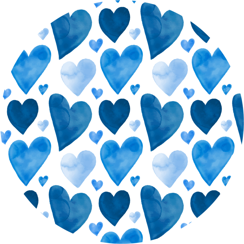 Blue heart pattern teen vinyl rug - TenStickers