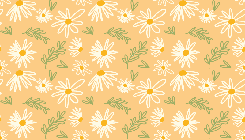 Cheerful Daisy Pattern floral vinyl rug - TenStickers