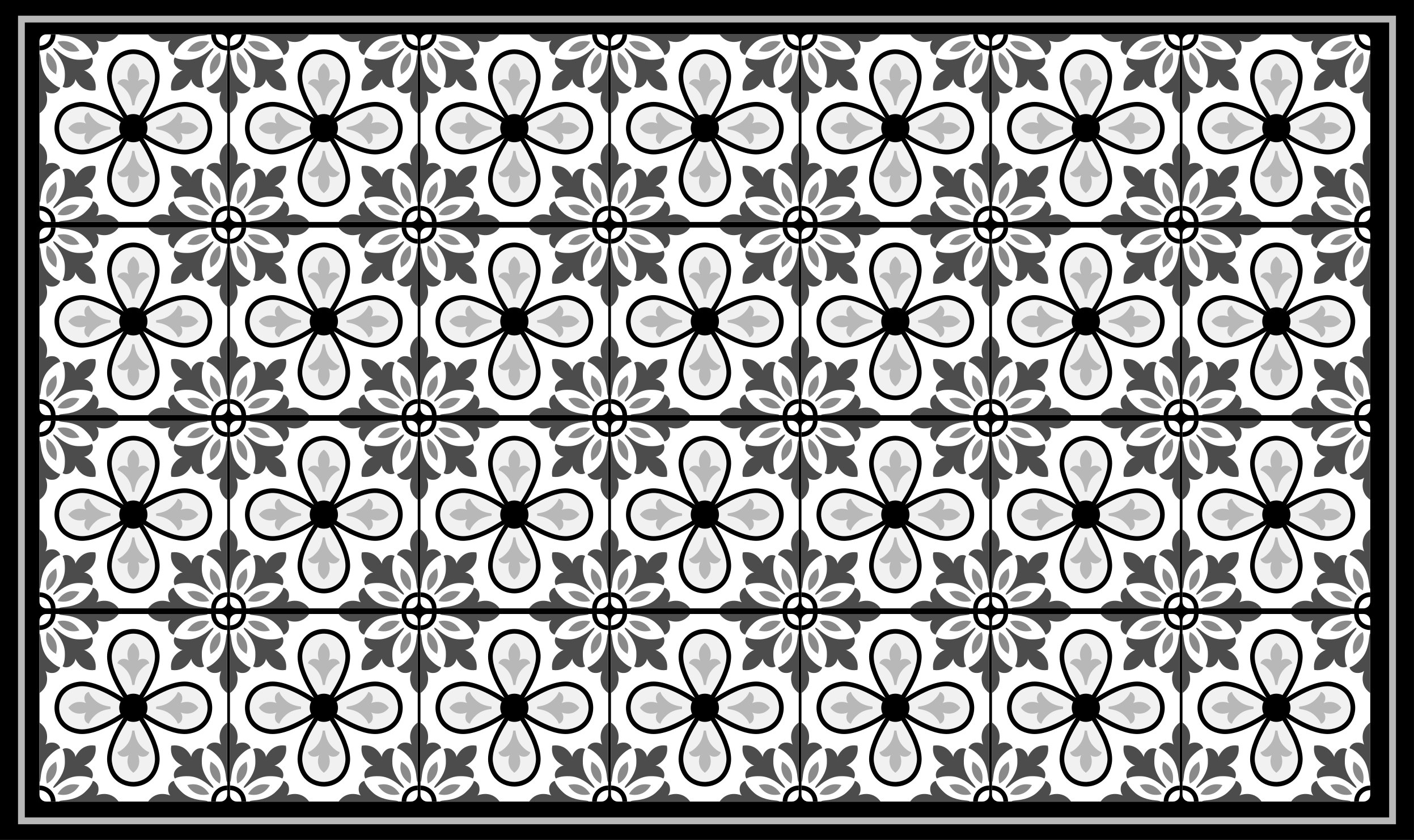 Black and white tiles kitchen floor tiles - TenStickers