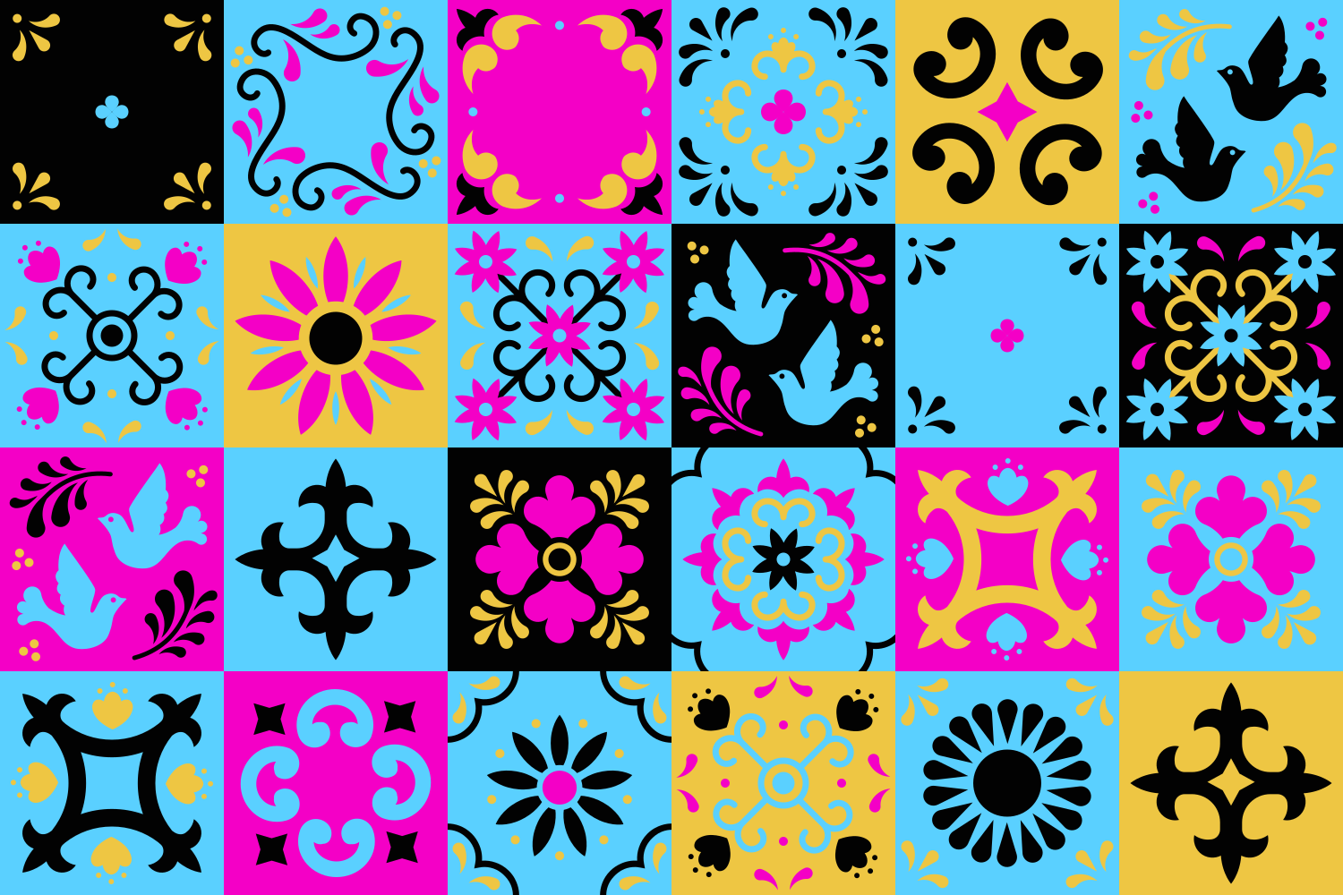 Colorful pattern mosaic mosaic vinyl rug - TenStickers