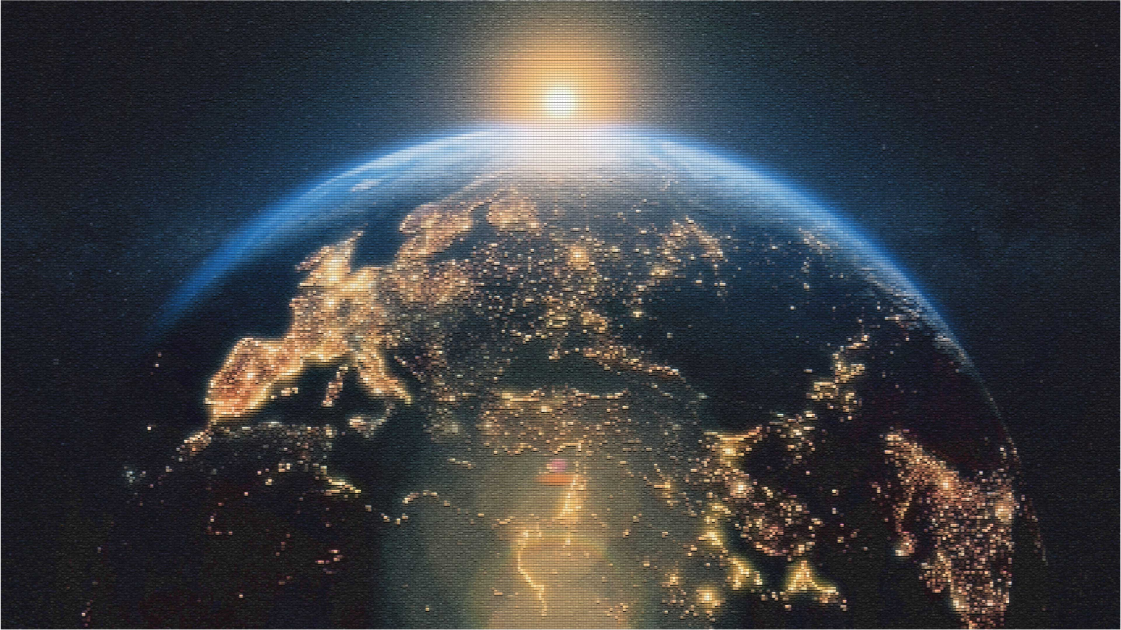 Darkened earth in space living room rug - TenStickers