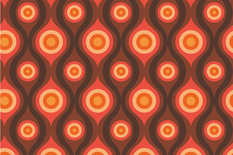 Vintage Circle Motif mosaic vinyl rug - TenStickers