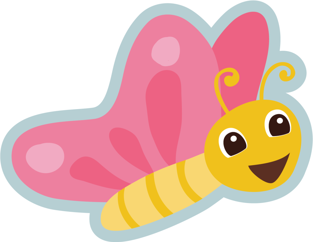 Colorful Butterfly Character kids vinyl rug - TenStickers