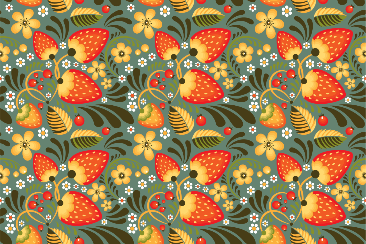 Bright Floral Pattern kitchen vinyl rug - TenStickers