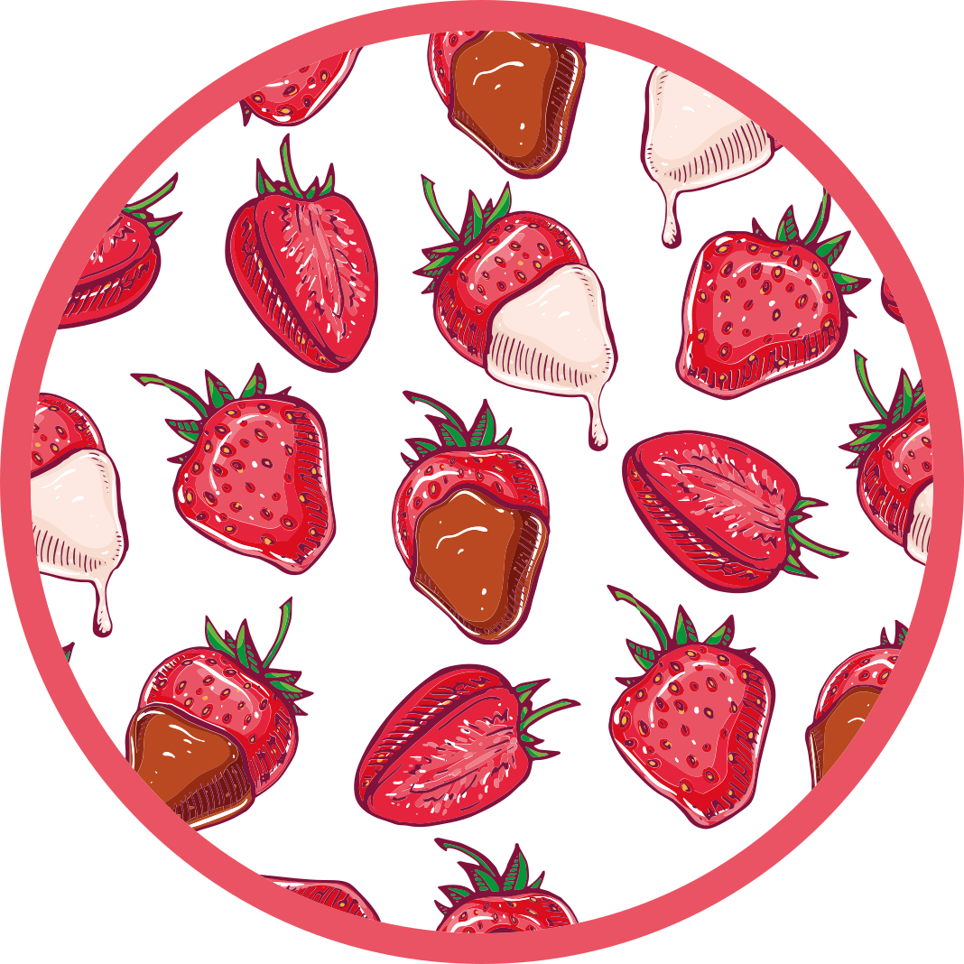 Sweet Strawberry Delight circular vinyl rug - TenStickers