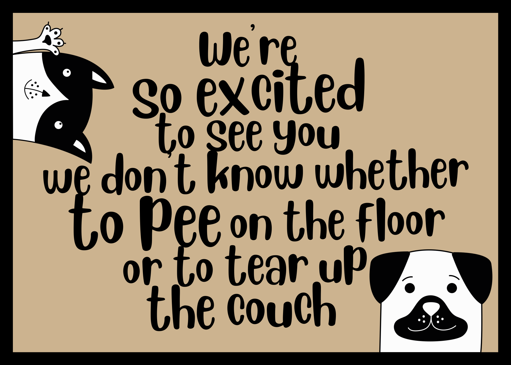 Excited Pups Greeting custom rug - TenStickers