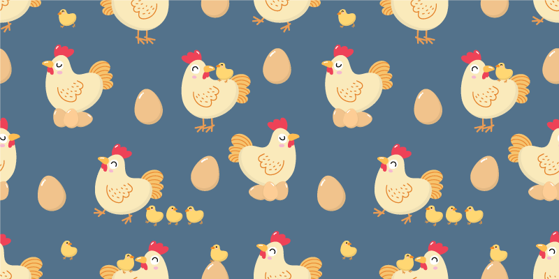Charming Hen Pattern animal vinyl rug - TenStickers