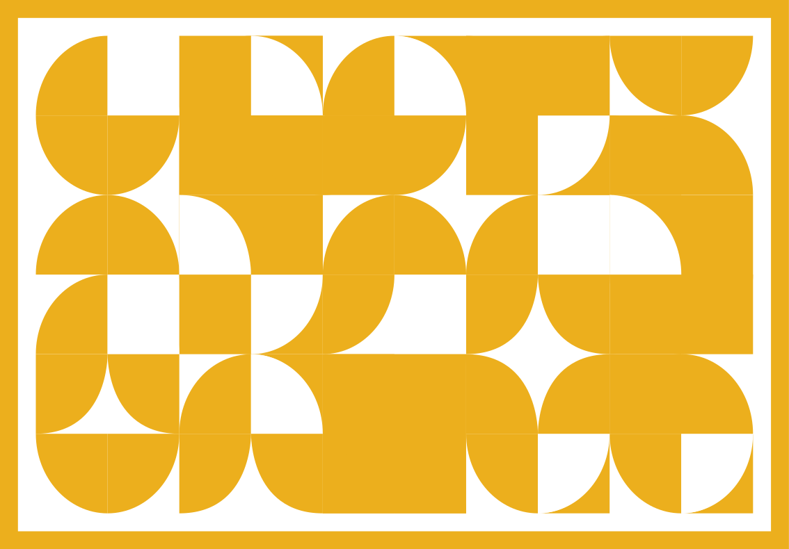 Bold Yellow Shapes geometric vinyl rug - TenStickers