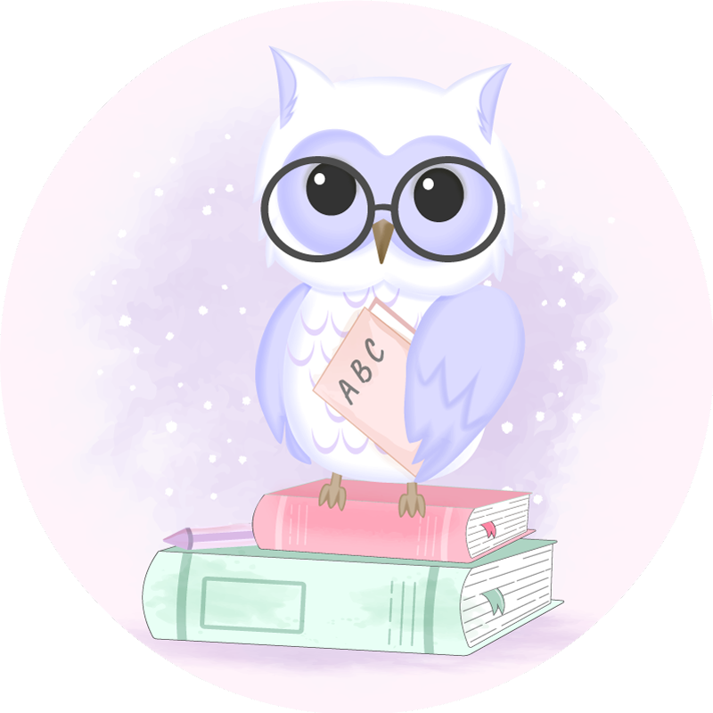 Cartoon Owl with glasses  bedroom rug - TenStickers