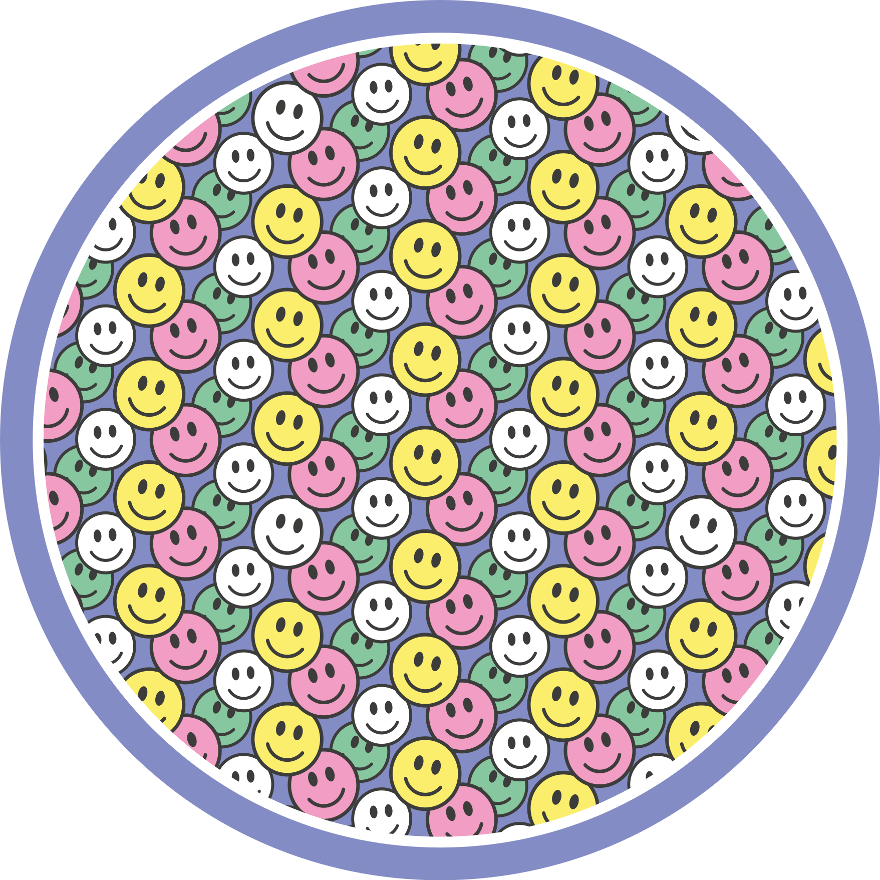Happy Smiley Faces kids vinyl rug - TenStickers
