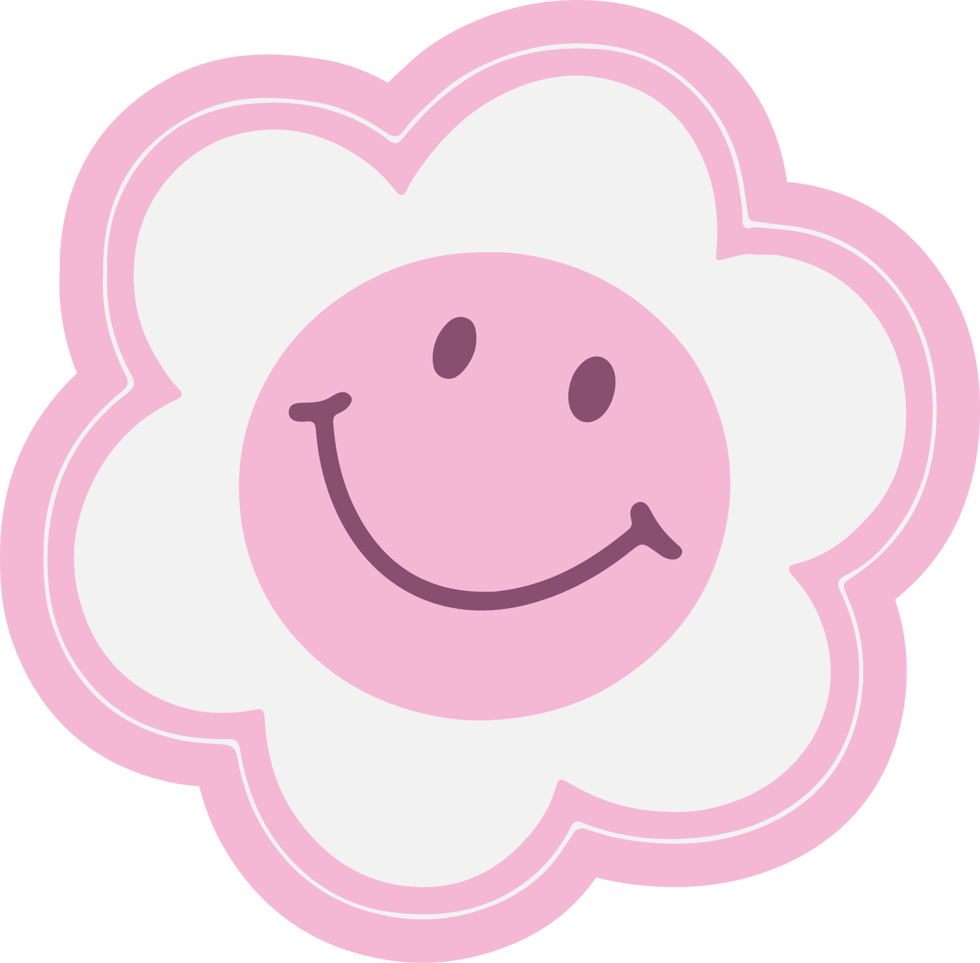 Smiley Floral Emblem teen vinyl rug - TenStickers