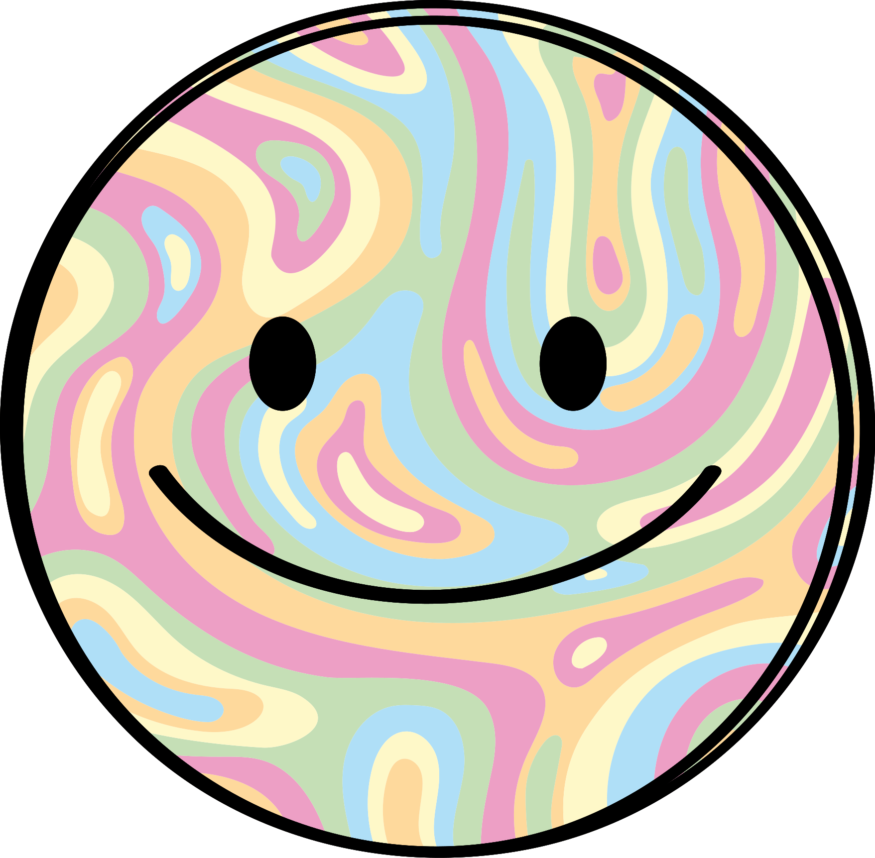 Happy Smile Circle teen vinyl rug - TenStickers