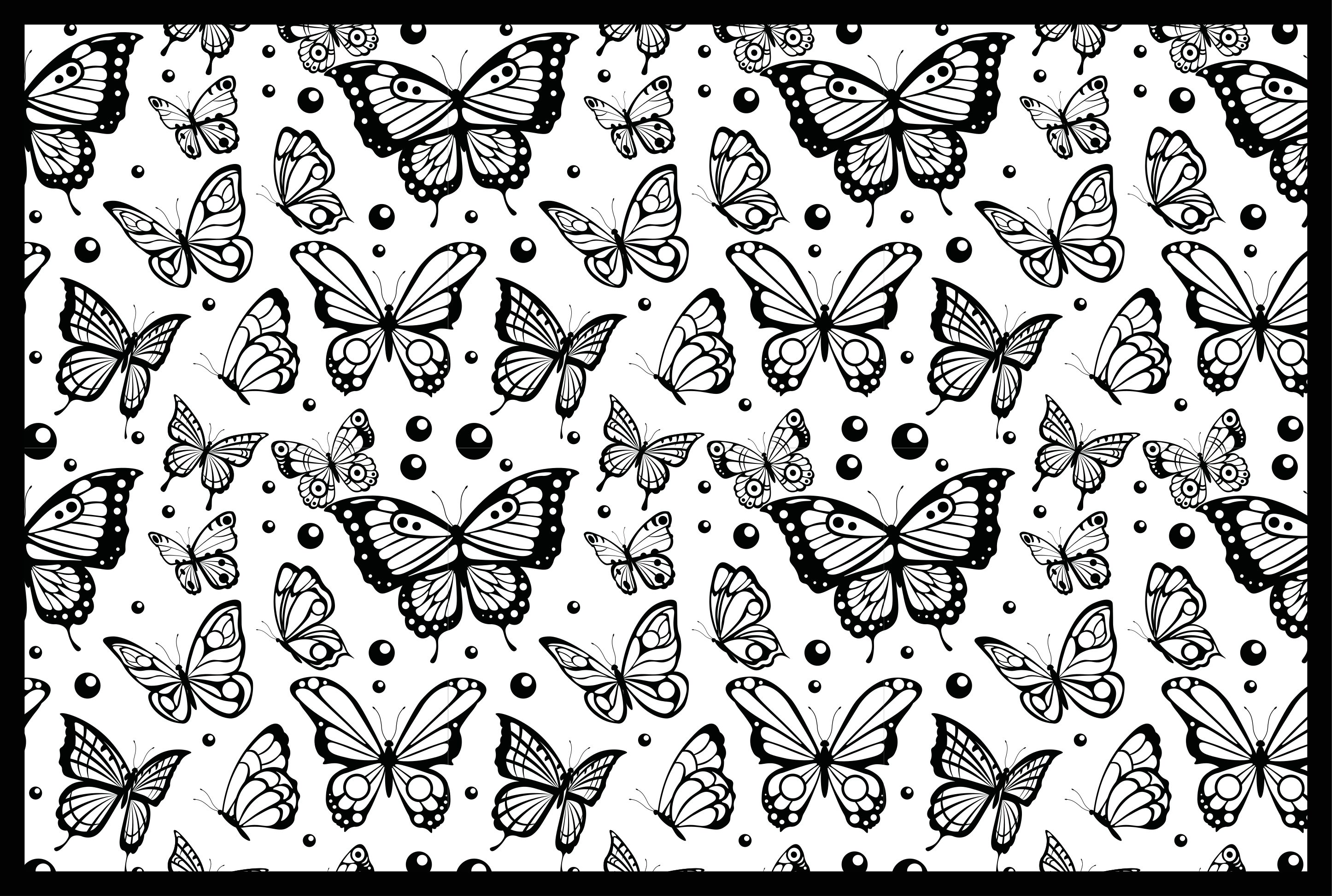Monocolor butterflies and dots bathroom rug - TenStickers