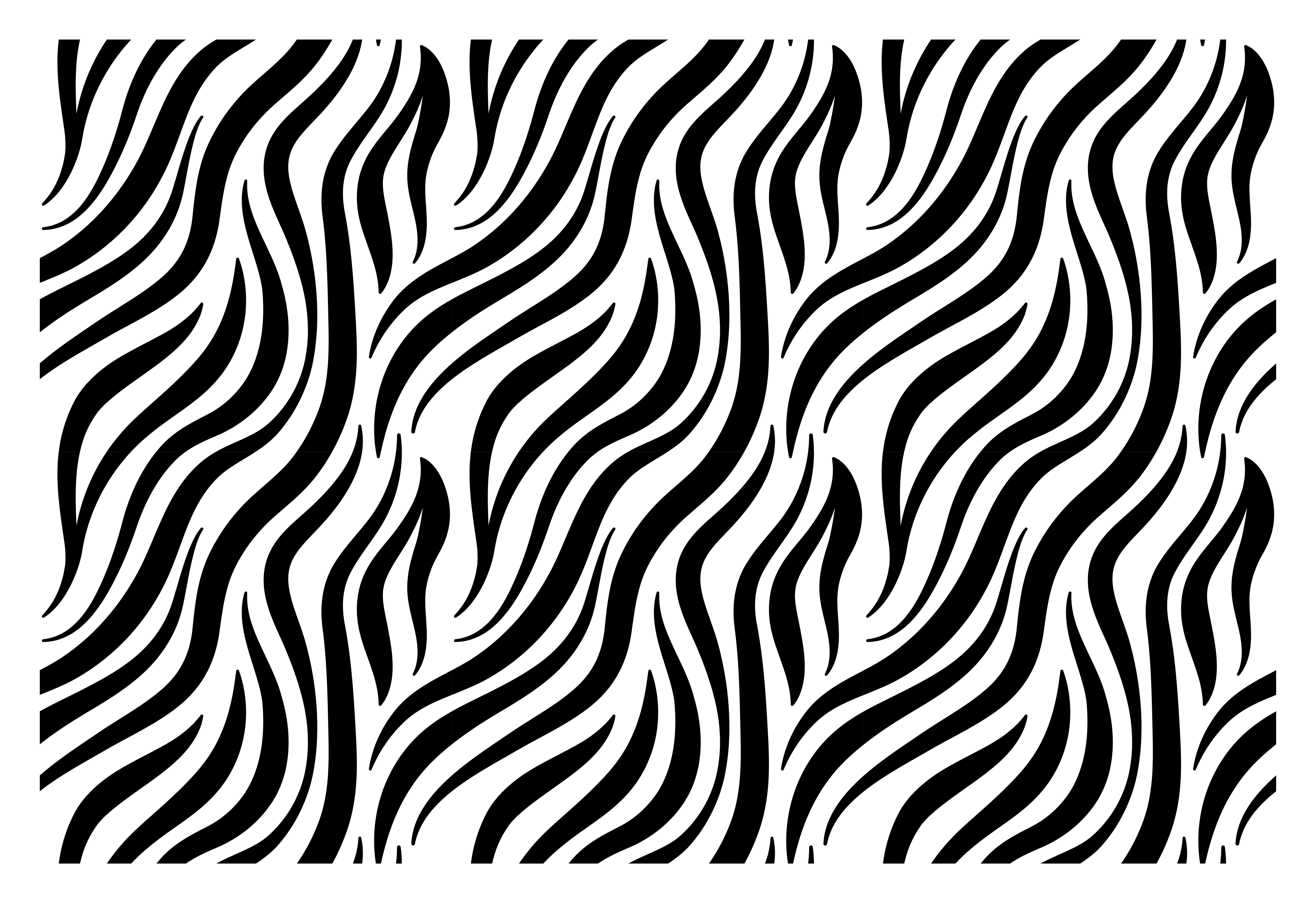 Wavy black lines animal print vinyl rug - TenStickers