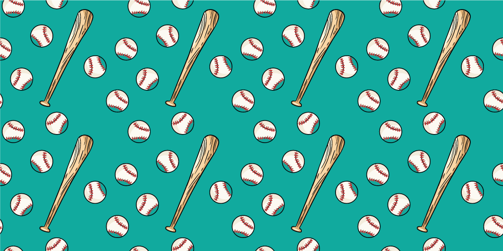 Baseball Pattern Fun game vinyl rug - TenStickers