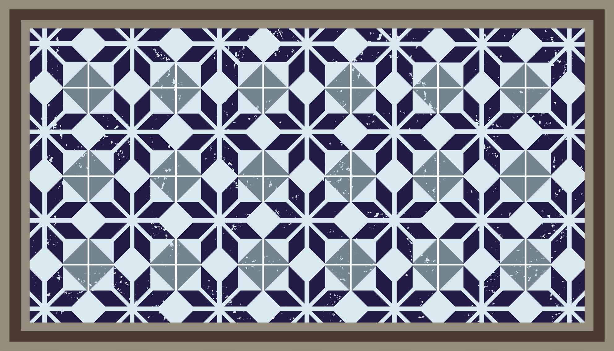 Light blue geometric stars  tile carpet - TenStickers