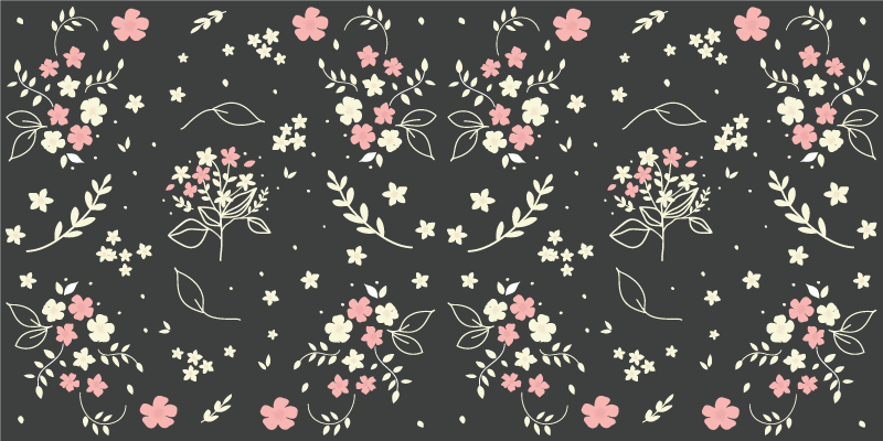 Floral vinyl rug floral patterned elegance - TenStickers