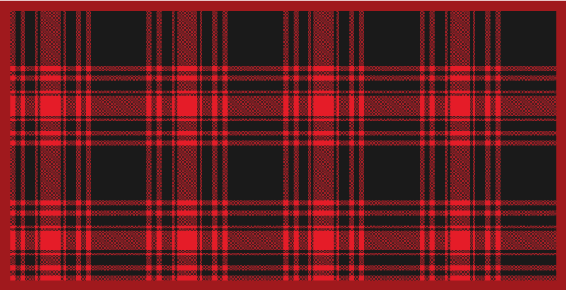 Menzies tartan black red kitchen floor tiles - TenStickers