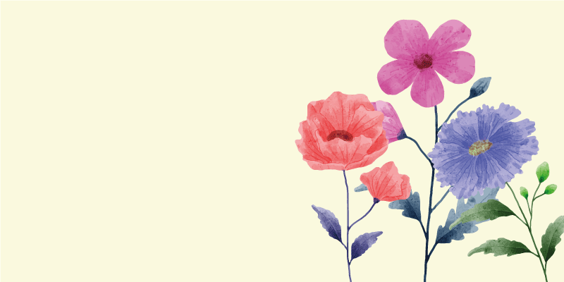 Floral vinyl rug in lively botanical design - TenStickers