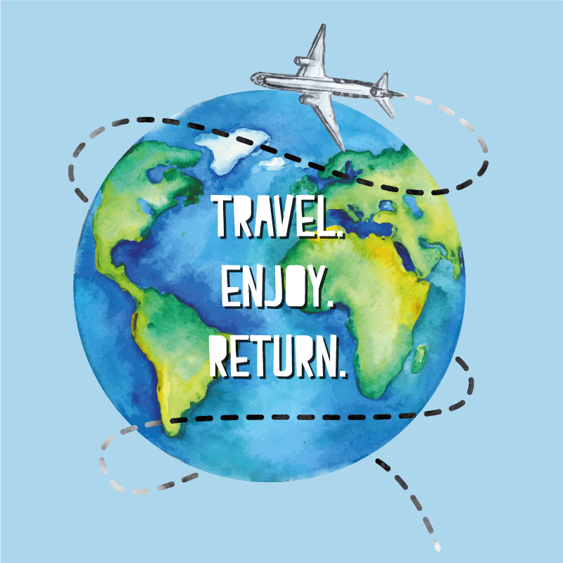 Travel enjoy return custom rug - TenStickers