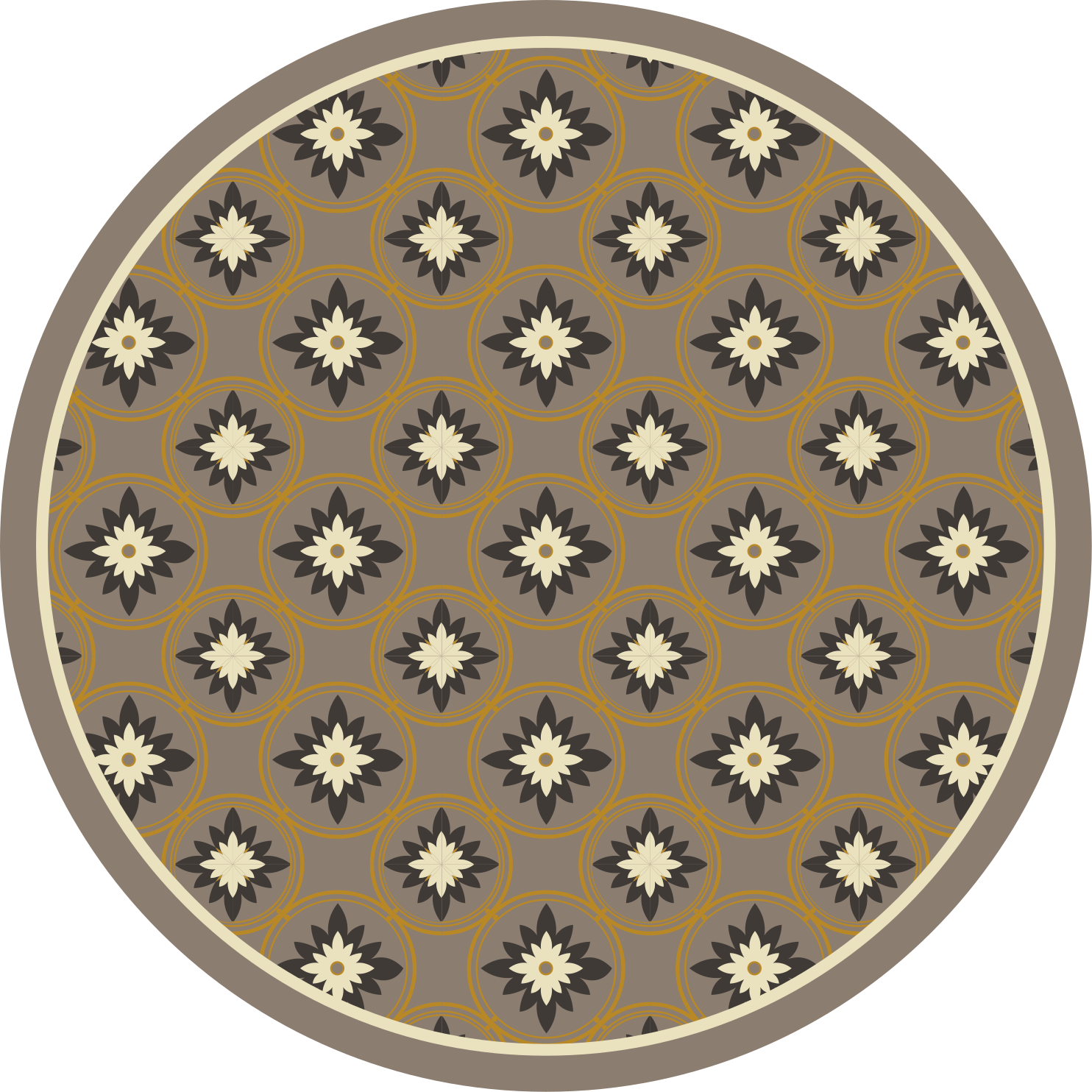 Hydraulic brown cement pattern tile carpet - TenStickers