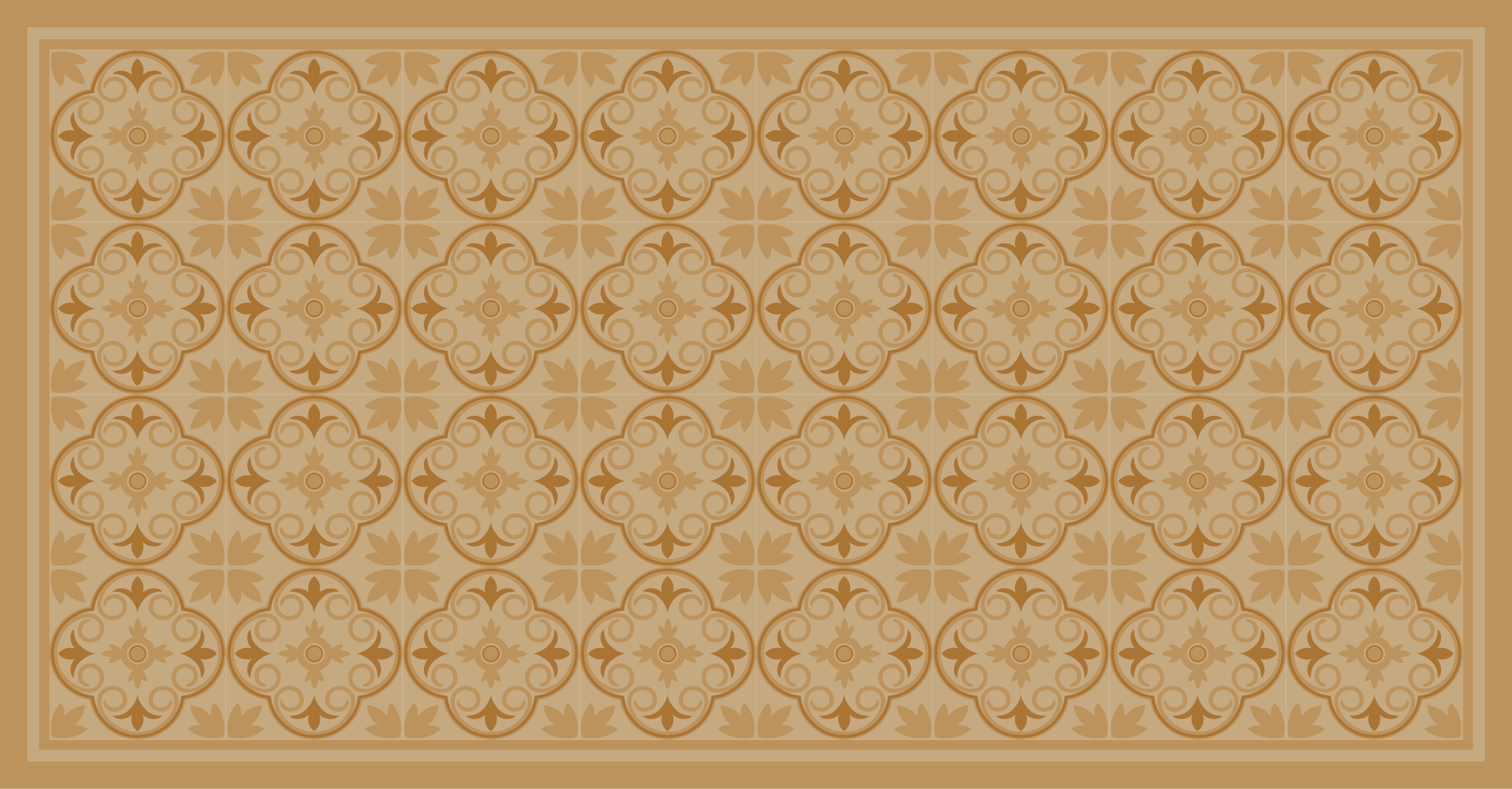 Geometric tile motif living room vinyl rug - TenStickers