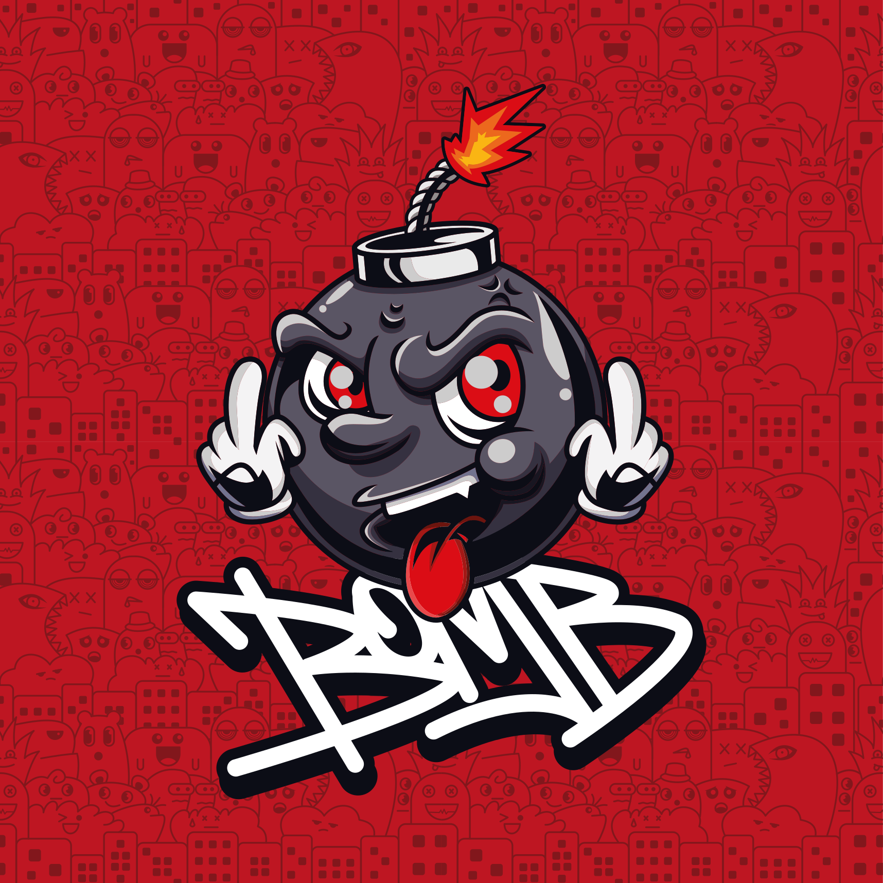 Cartoon Bomb Character teen vinyl rug - TenStickers