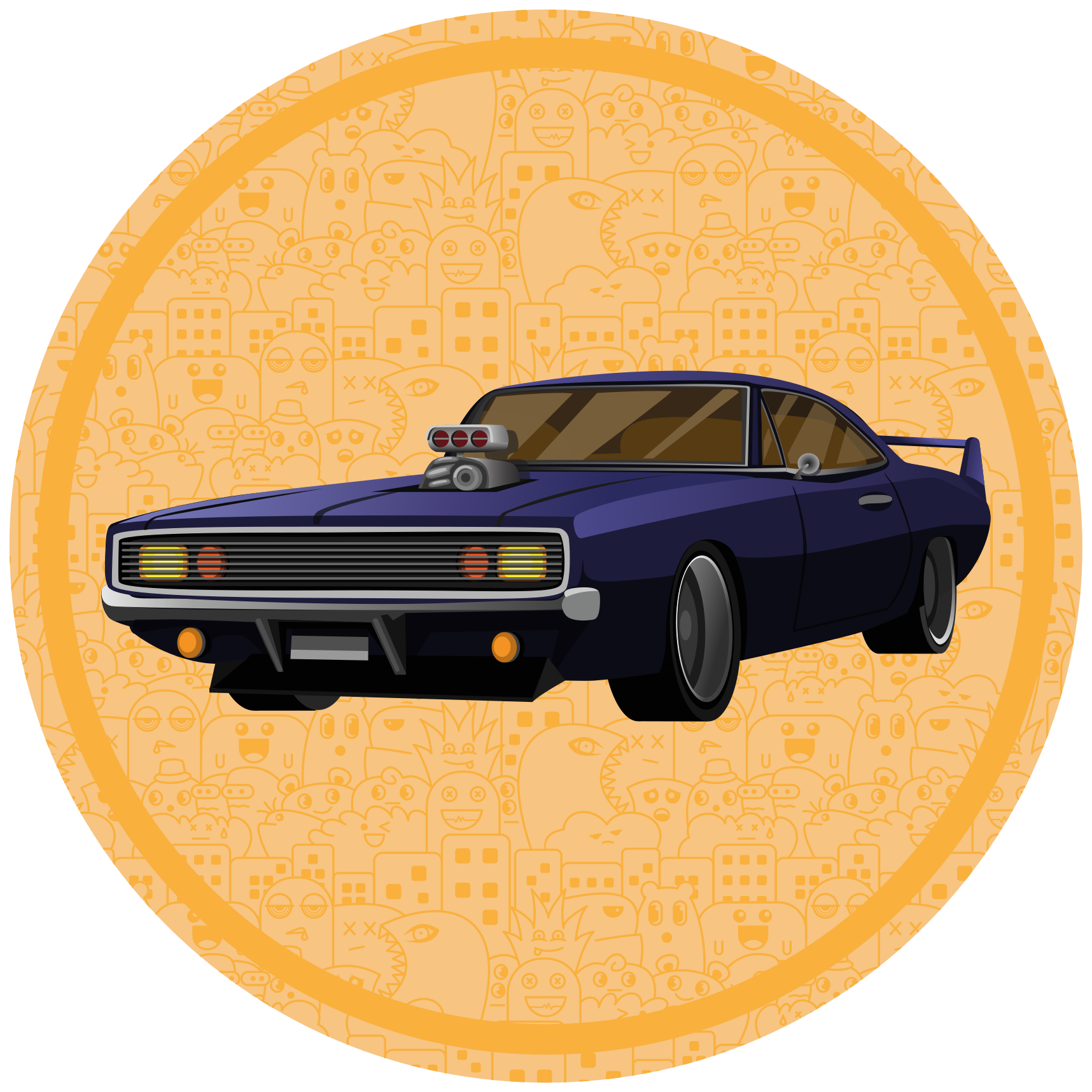 Classic Muscle Car teen vinyl rug - TenStickers