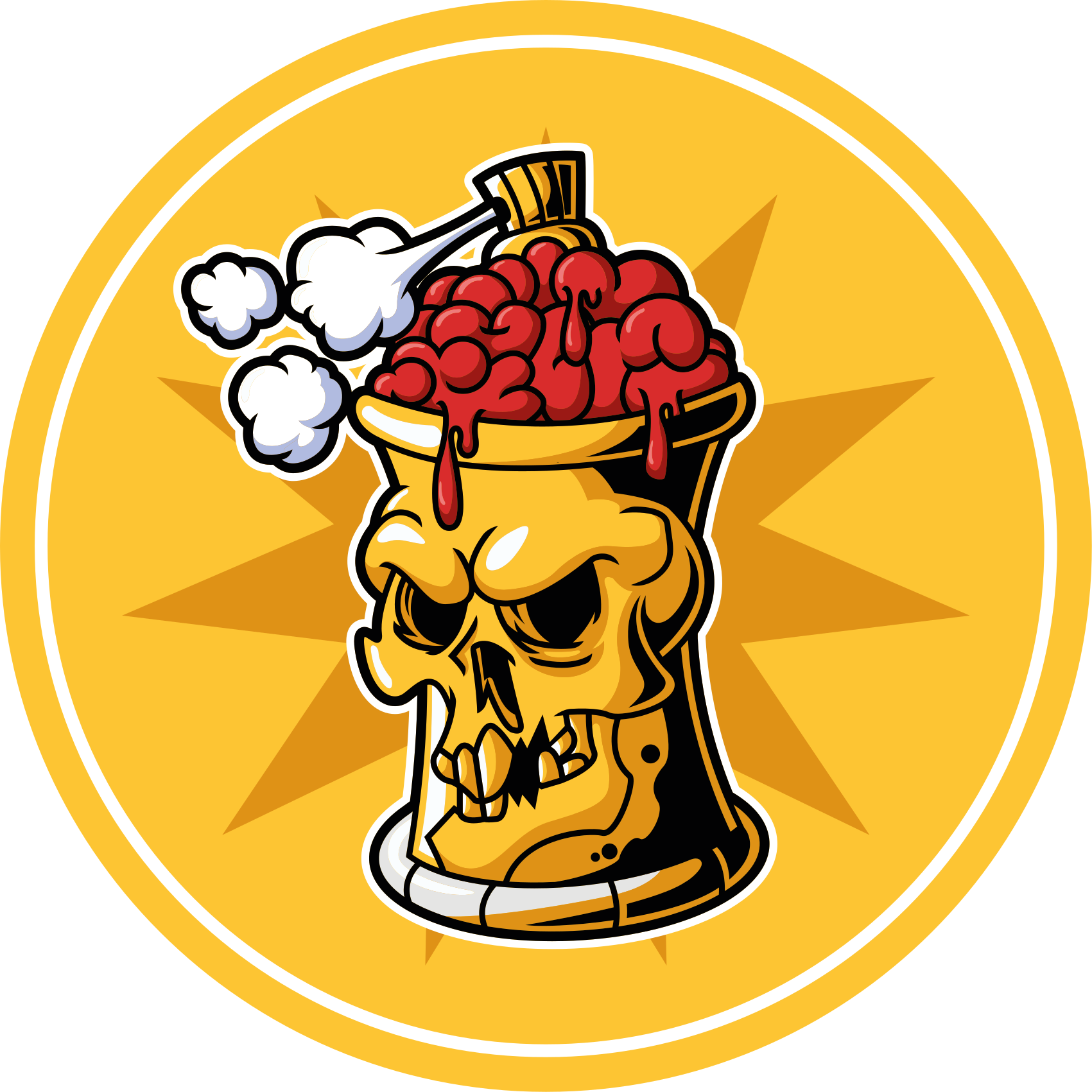 Skull Brain Bowl teen vinyl rug - TenStickers