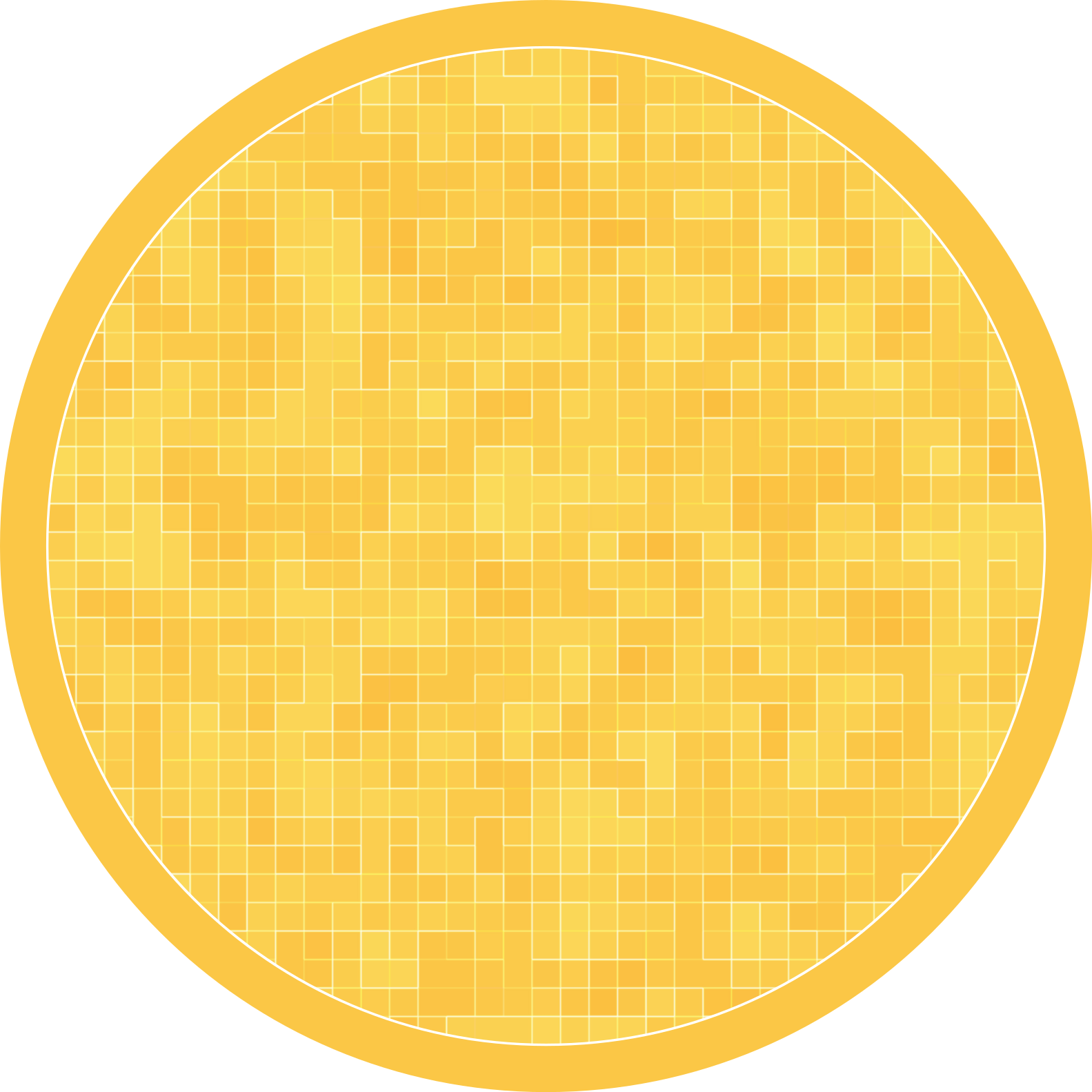 Yellow Mosaic Pattern geometric vinyl rug - TenStickers