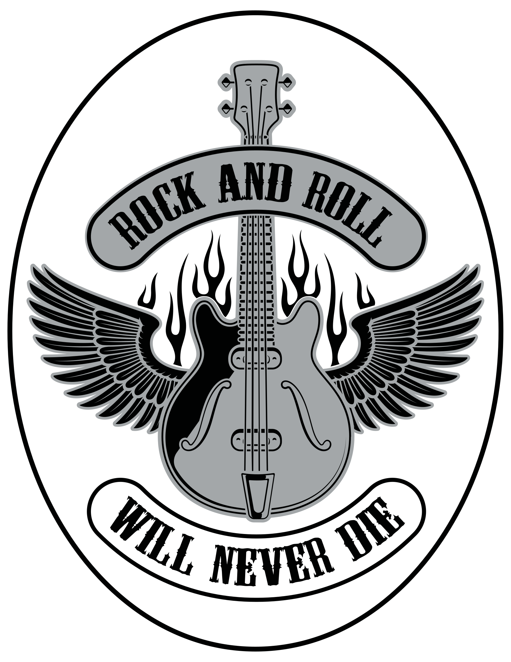 Rock and roll will never die custom vinyl rug - TenStickers