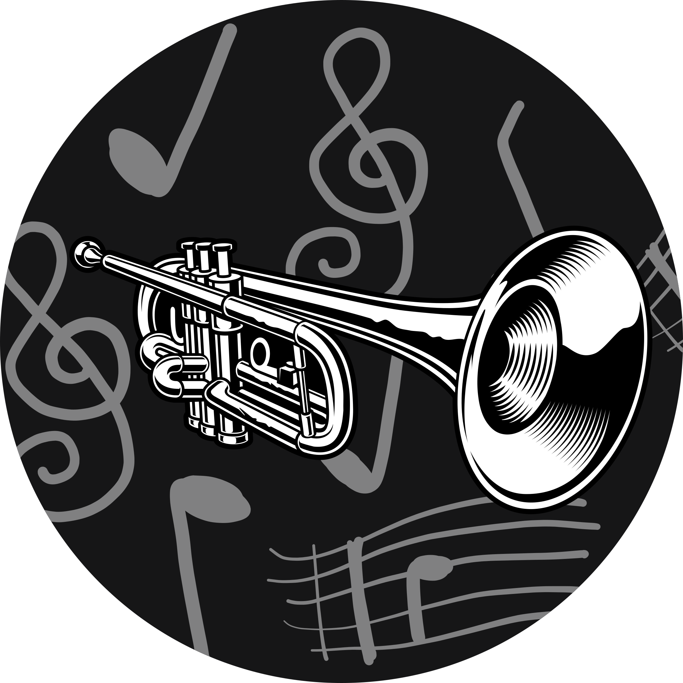 Musical Instrument Theme circular vinyl rug - TenStickers