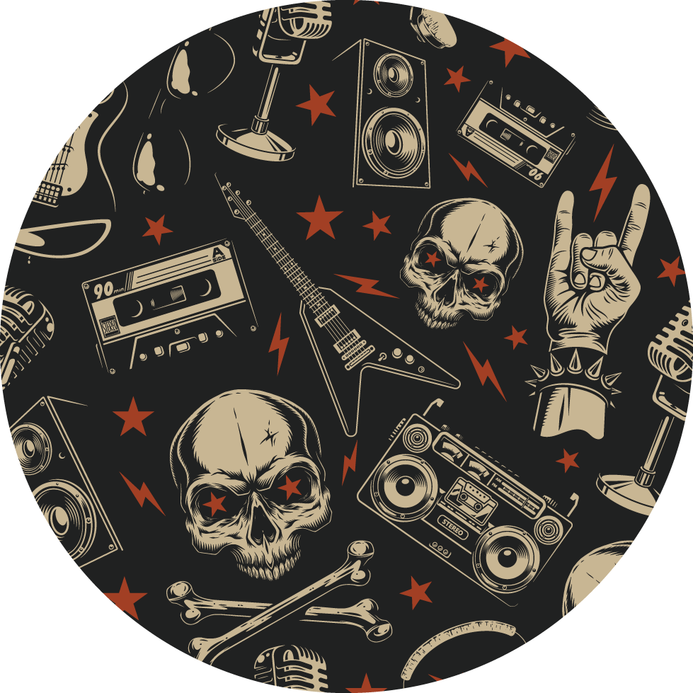 Rock Music Style teen vinyl rug - TenStickers