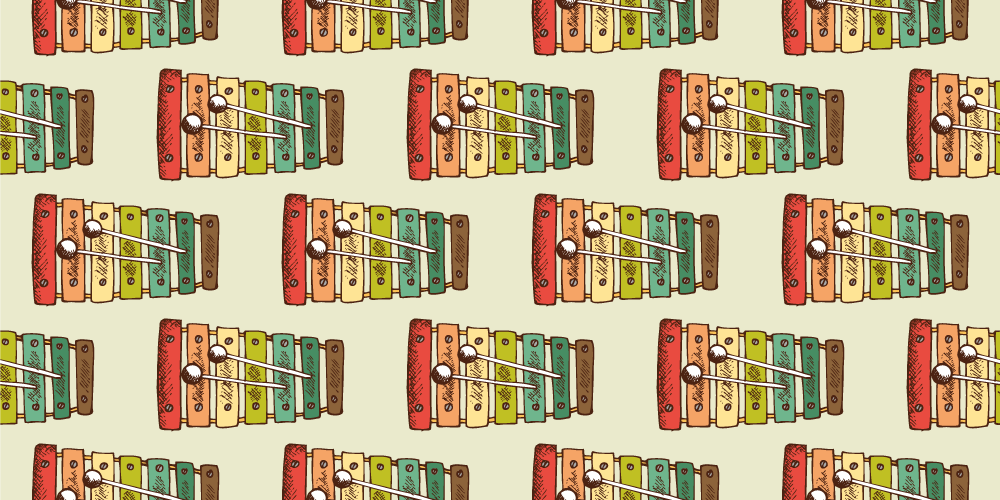 Colorful Xylophone Pattern teen vinyl rug - TenStickers