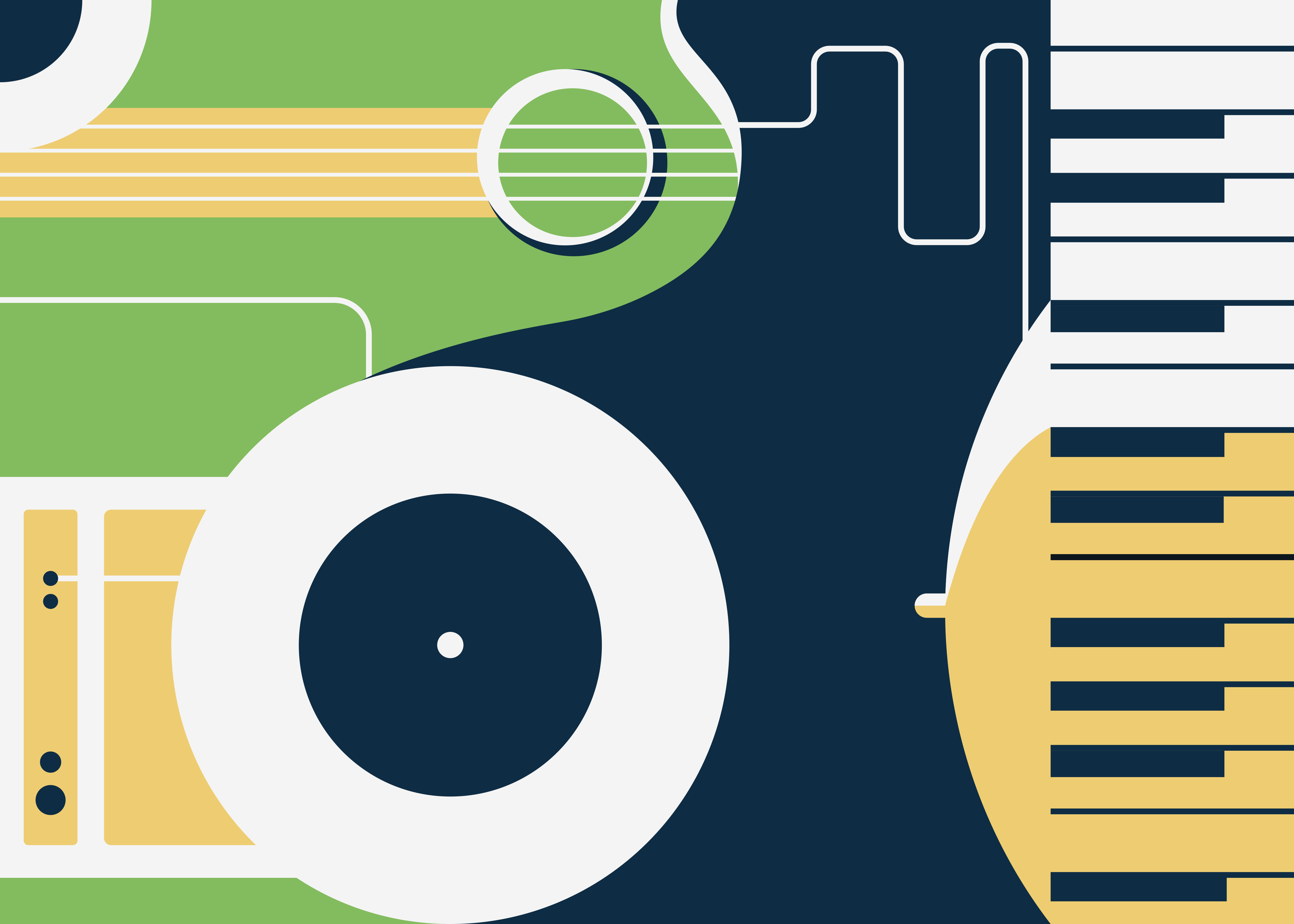 Abstract musical art style living room rug - TenStickers