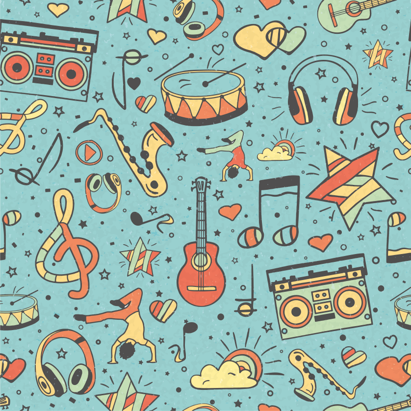 Musical Symbols Playful kids vinyl rug - TenStickers