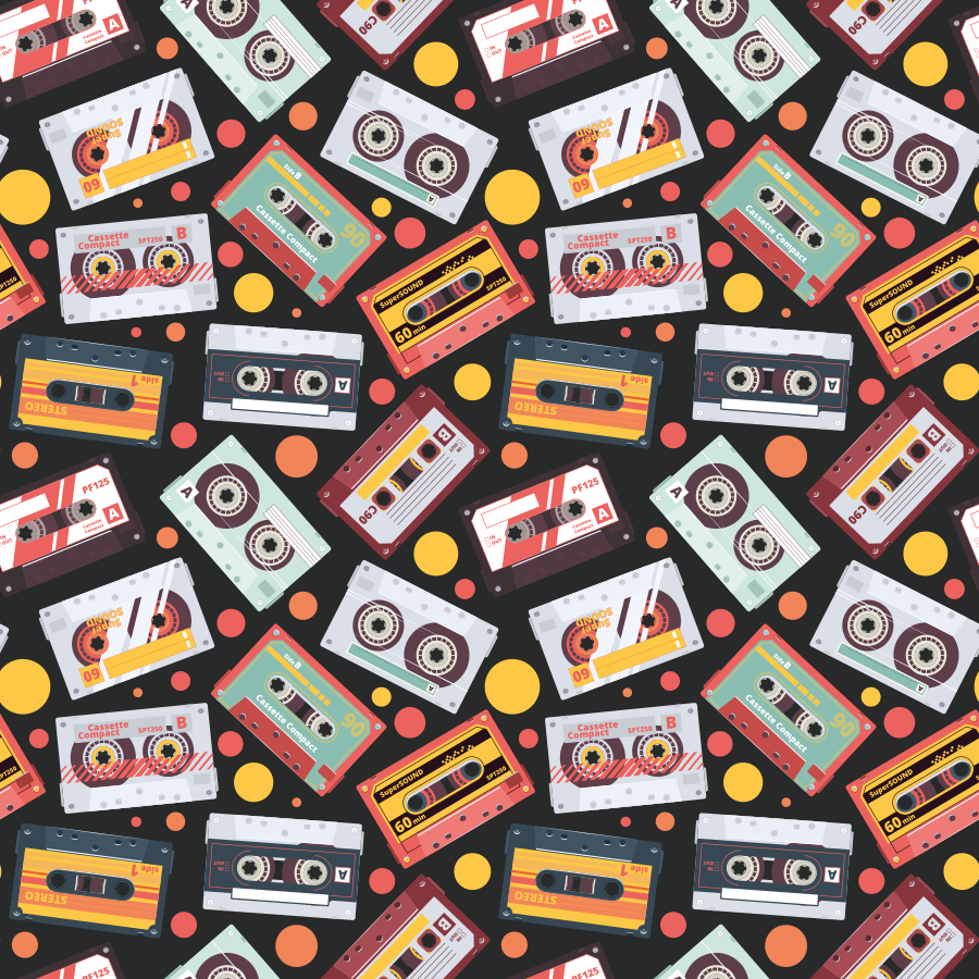 Textured vinyl rug retro cassette design - TenStickers