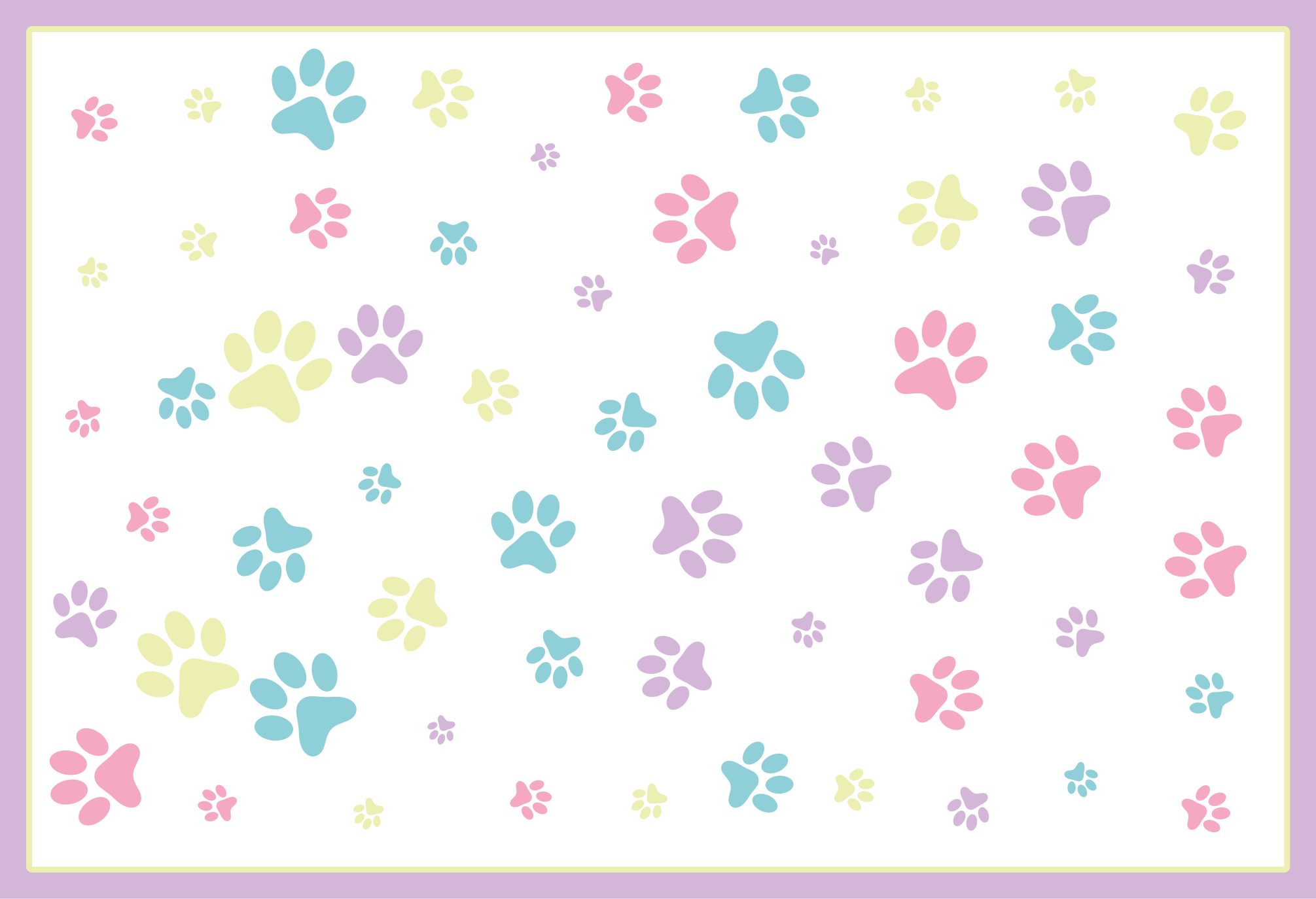 Animal print vinyl rug with paw print design - TenStickers