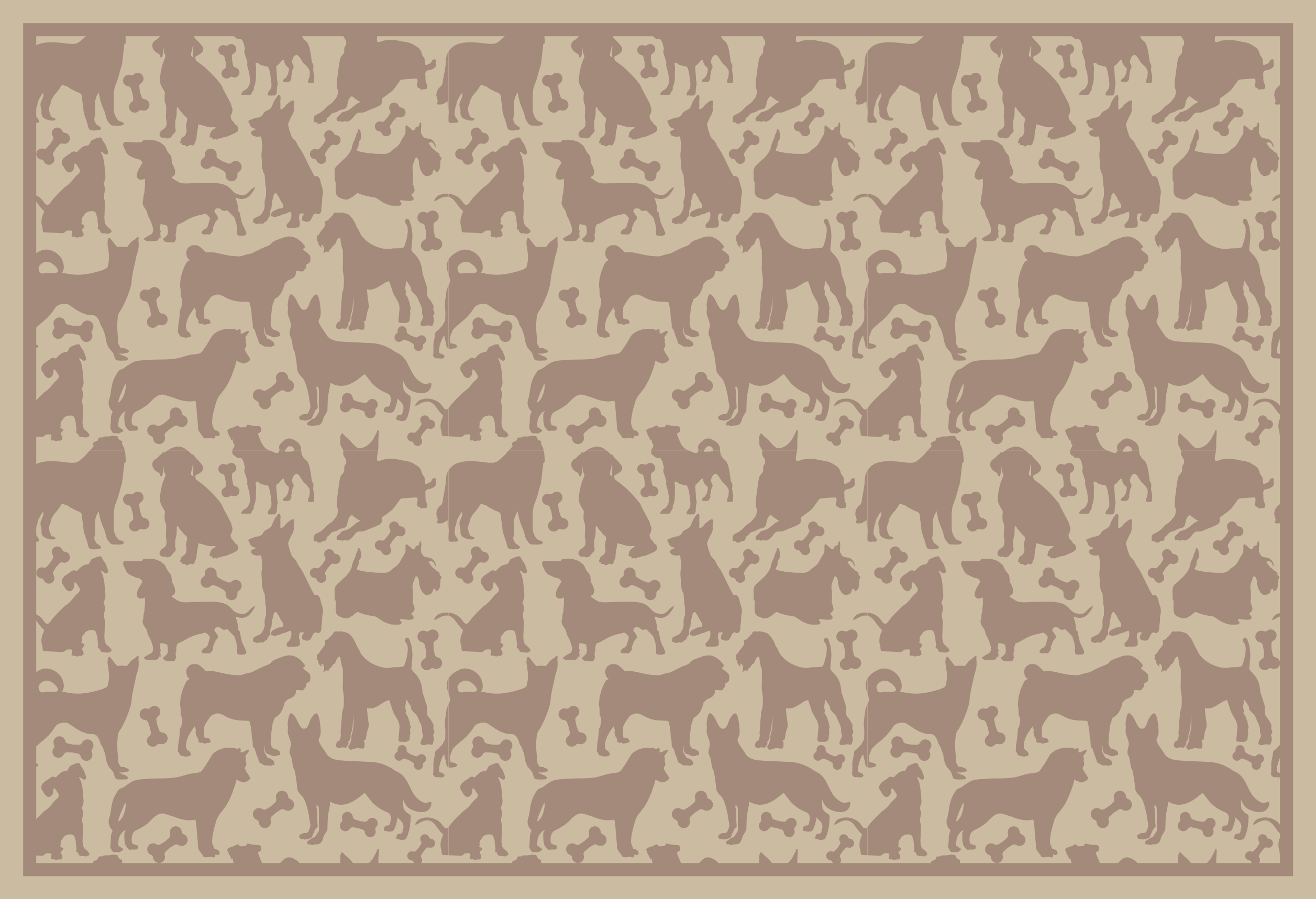 Dog Silhouettes Pattern animal print vinyl rug - TenStickers