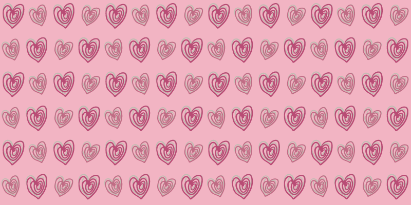 Kids vinyl rug with pink heart doodle pattern - TenStickers