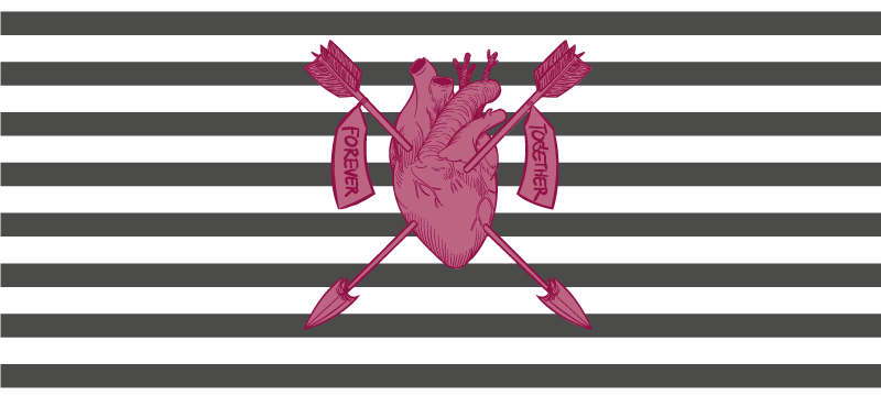 Heart Arrows Together custom rug - TenStickers