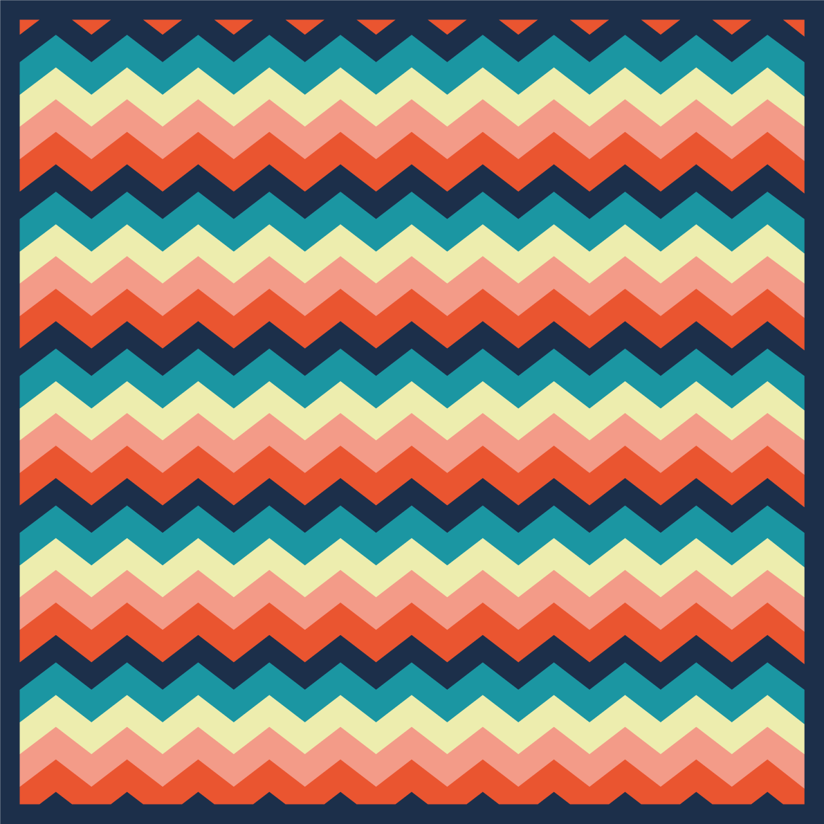 Multicolor zig zag design square vinyl rug - TenStickers