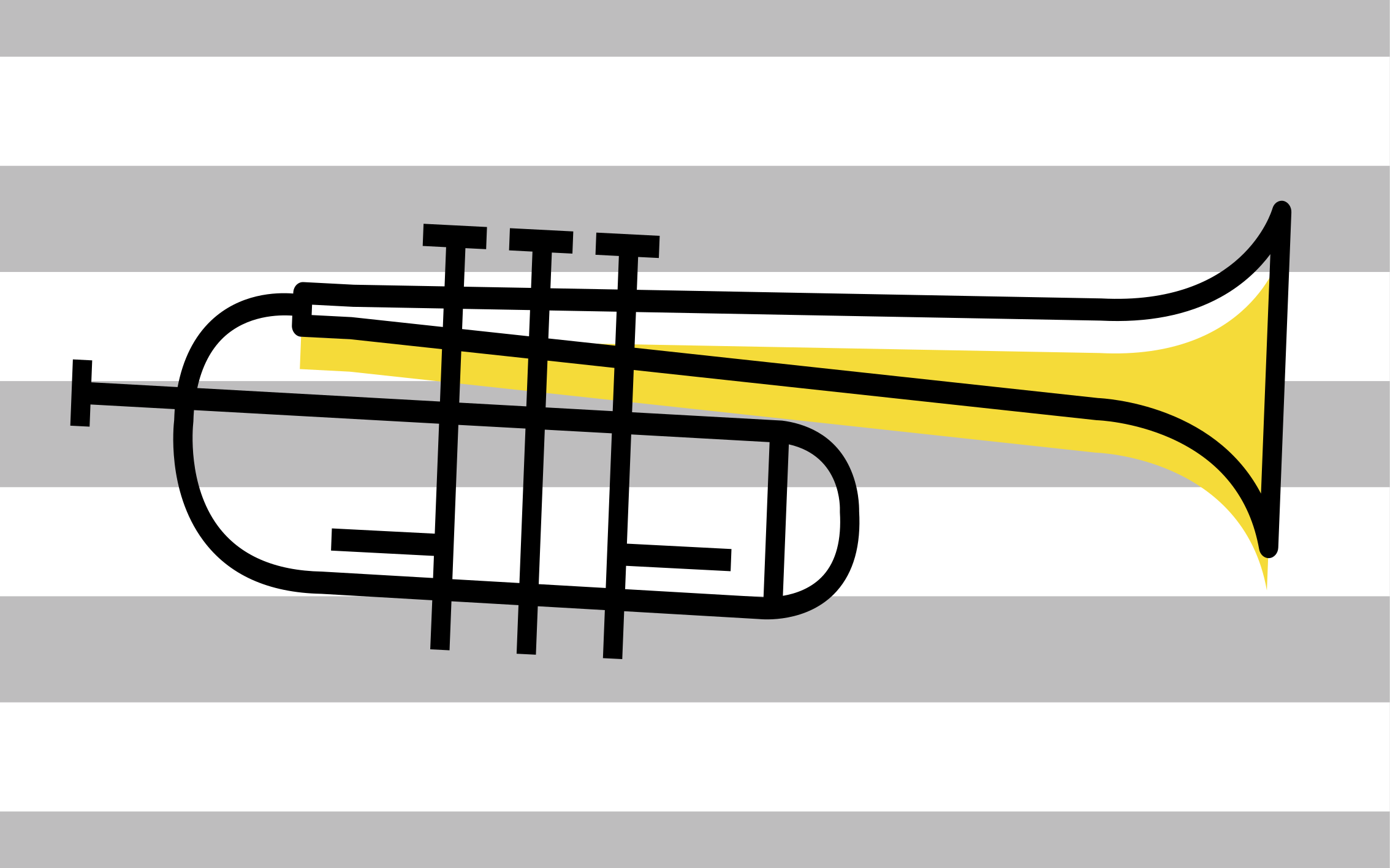 Stylish Trumpet Illustration striped vinyl rug - TenStickers