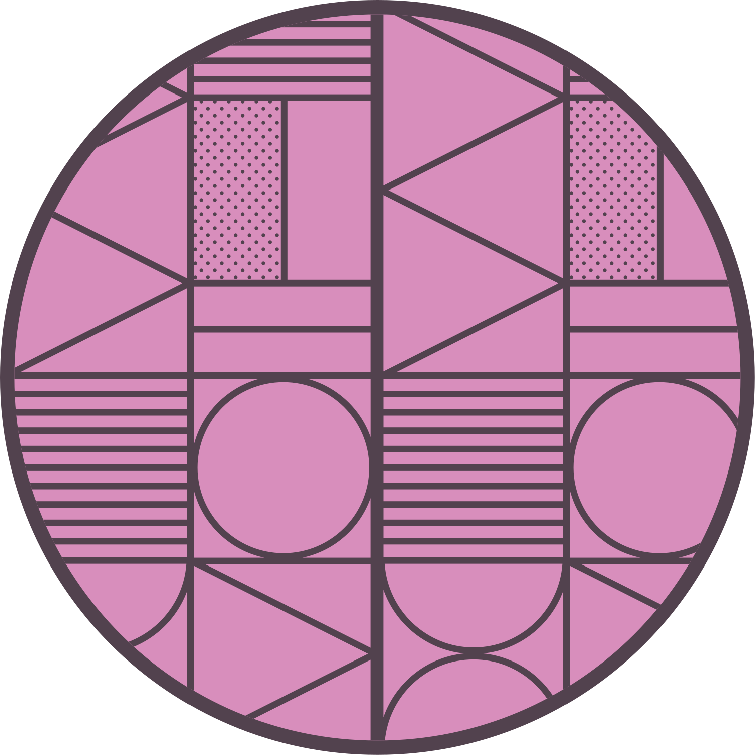 Pink shapes geometric vinyl rug - TenStickers